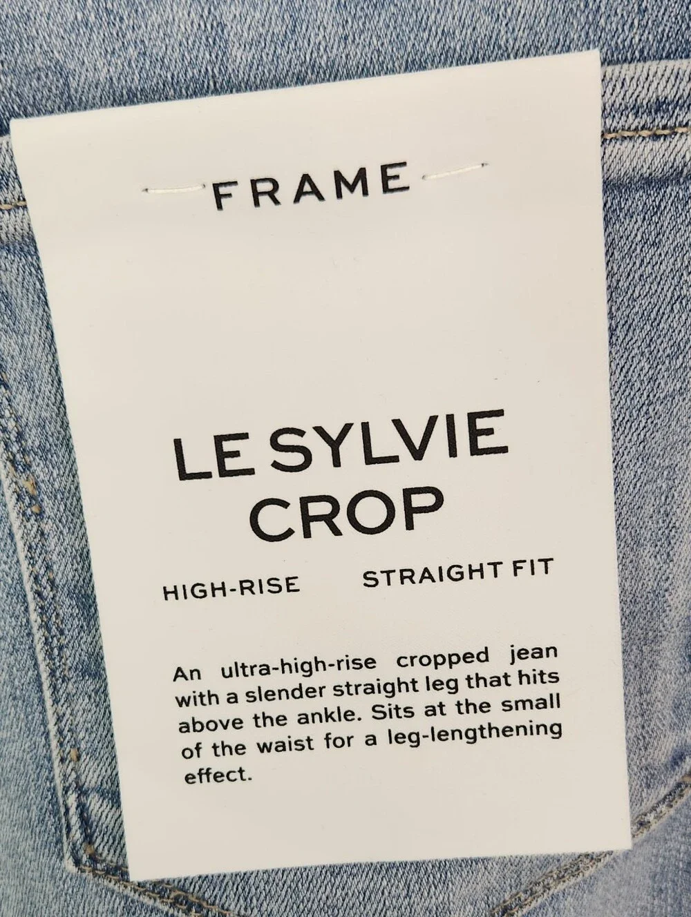 Frame Le Sylvie Crop in Kincord Rips - Picture 7 of 9